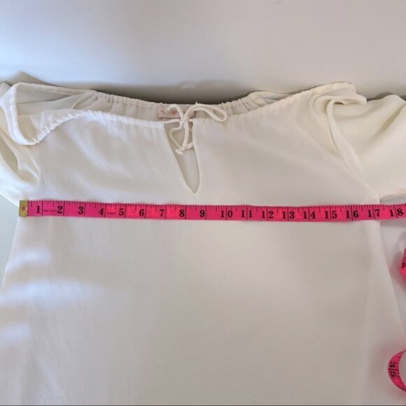 TORY BURCH 100% SILK WILLOW BLOUSE Ivory Top Lace - Picture 11 of 11